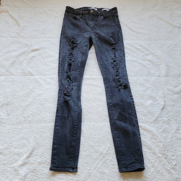 Guess Black Distressed Midrise Skinny Leg Jeans - Picture 2 of 5